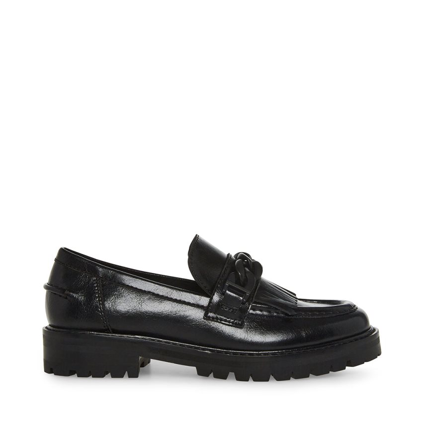 Black Steve Madden Malory Leather Women\'s Loafers | PH 9874FP16